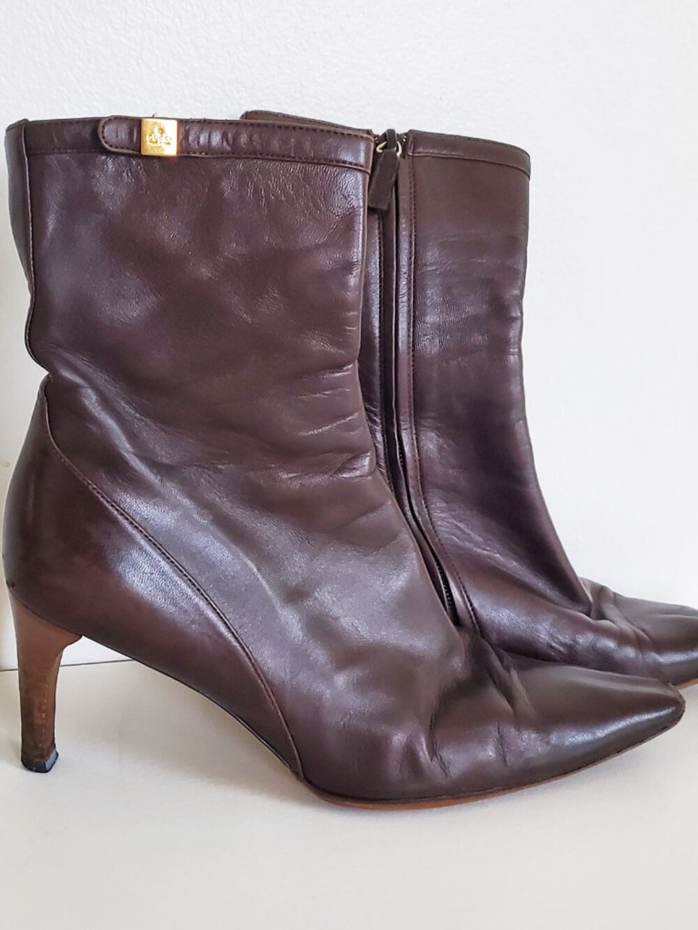 Gucci Brown Leather Classic Ankle Booties Size 8